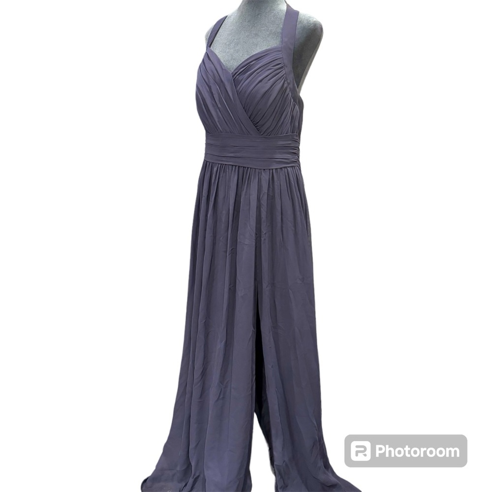 AZAZIE Chiffon Blue/Purple Halter Dress! SZ A14
